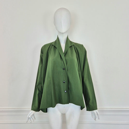 Romeo Gigli | Camicia cotone verde 1990