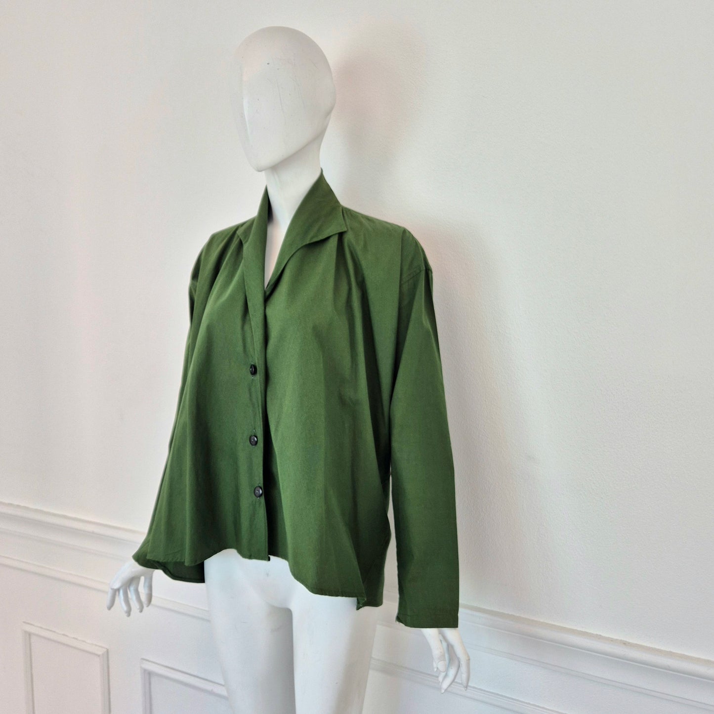 Romeo Gigli | Camicia cotone verde 1990