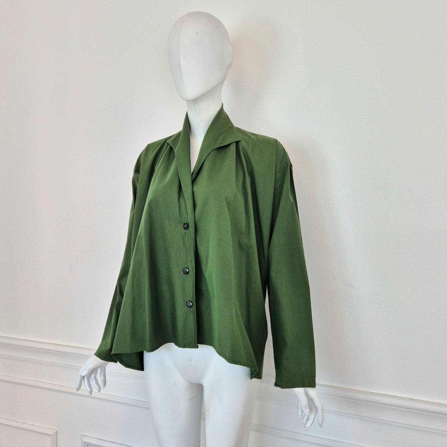Romeo Gigli | Camicia cotone verde 1990