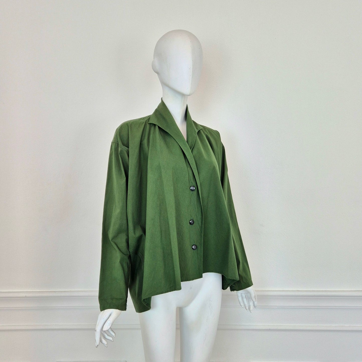 Romeo Gigli | Camicia cotone verde 1990