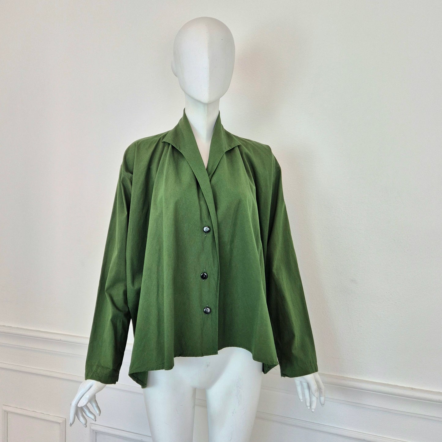 Romeo Gigli | Camicia cotone verde 1990