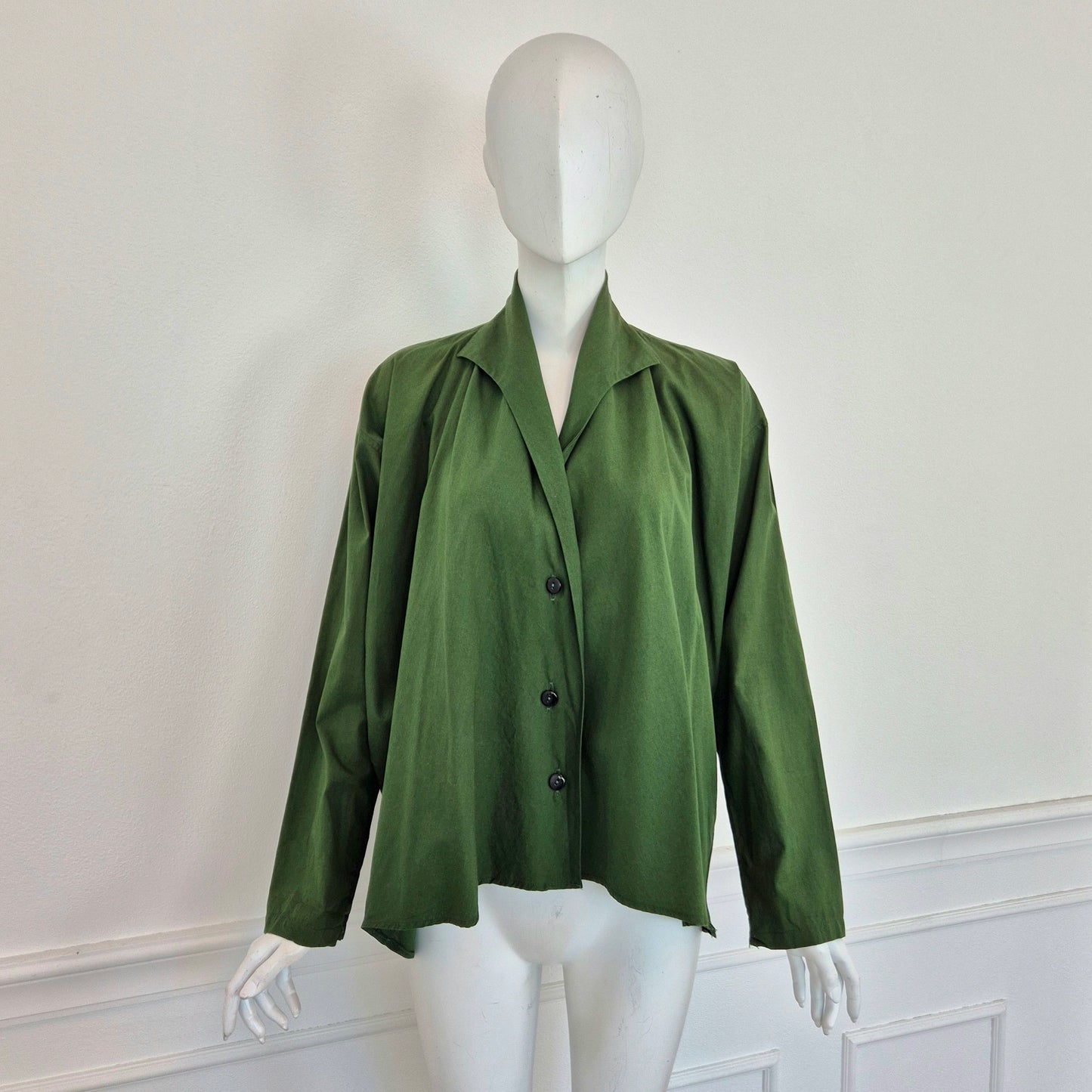 Romeo Gigli | Camicia cotone verde 1990