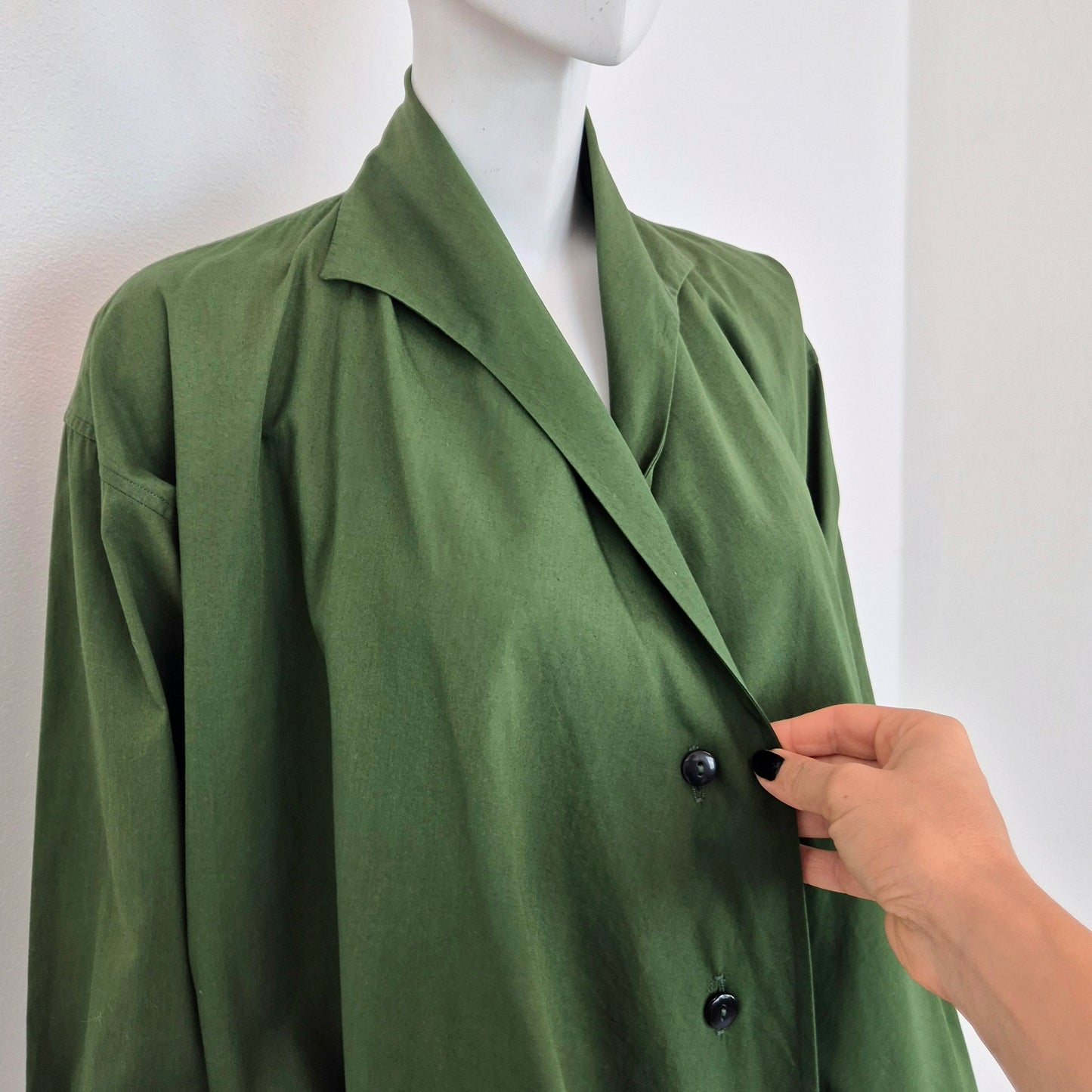 Romeo Gigli | Camicia cotone verde 1990