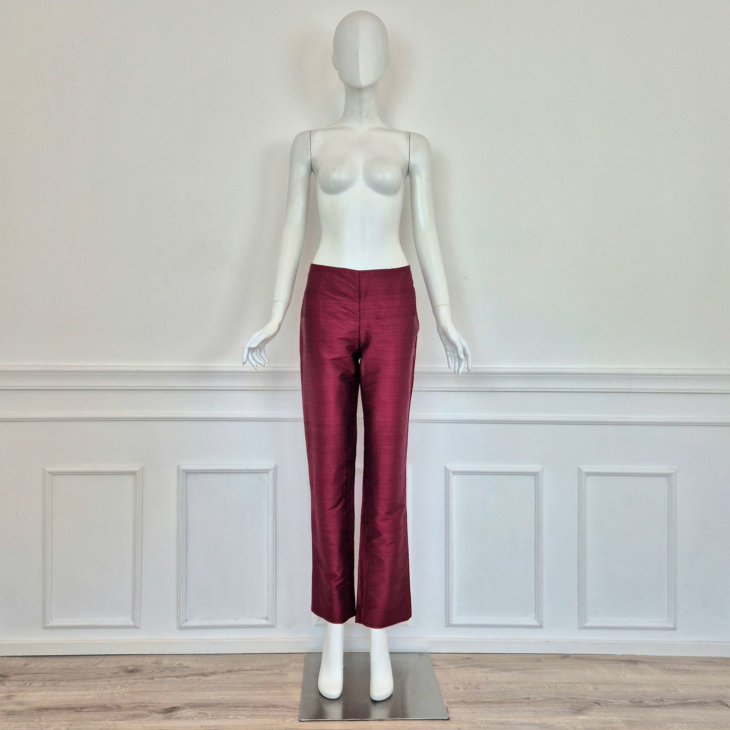 Romeo Gigli | Pantaloni rossi shantung di seta