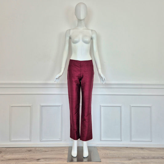 Romeo Gigli | Pantaloni rossi shantung di seta