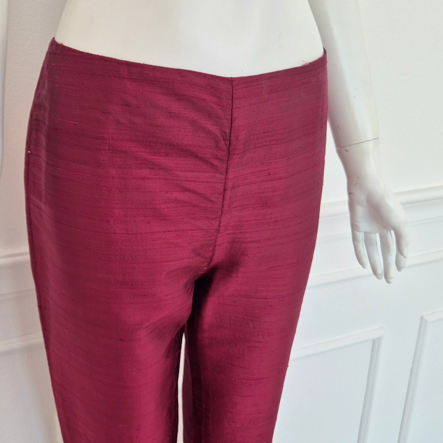 Romeo Gigli | Pantaloni rossi shantung di seta