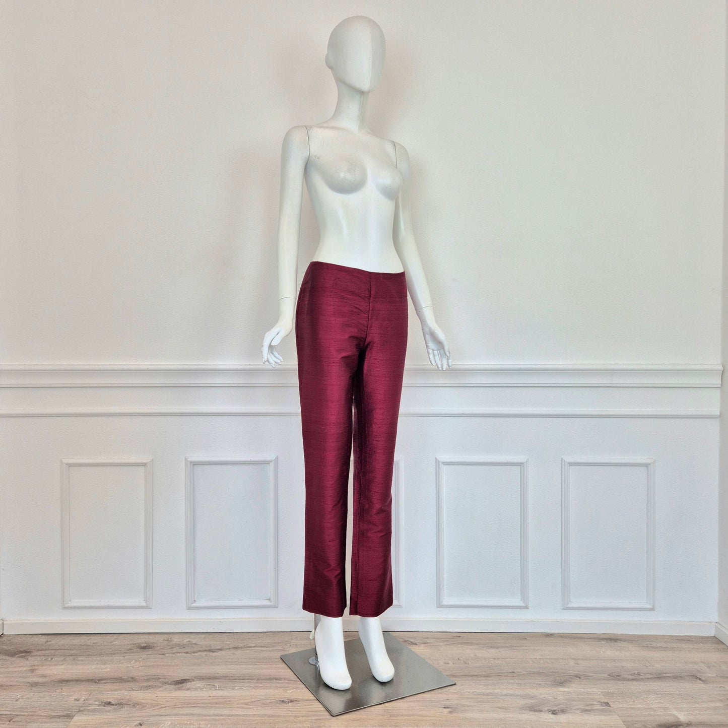 Romeo Gigli | Pantaloni rossi shantung di seta