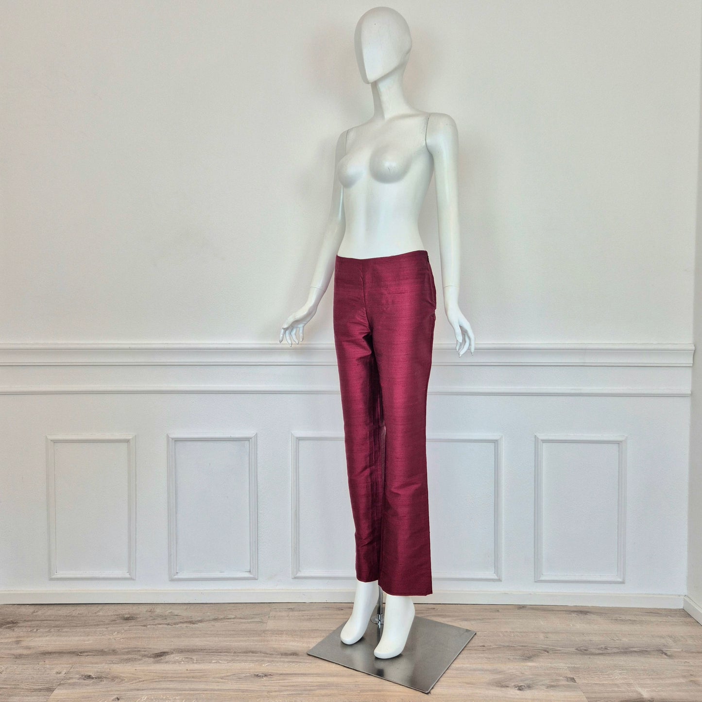Romeo Gigli | Pantaloni rossi shantung di seta