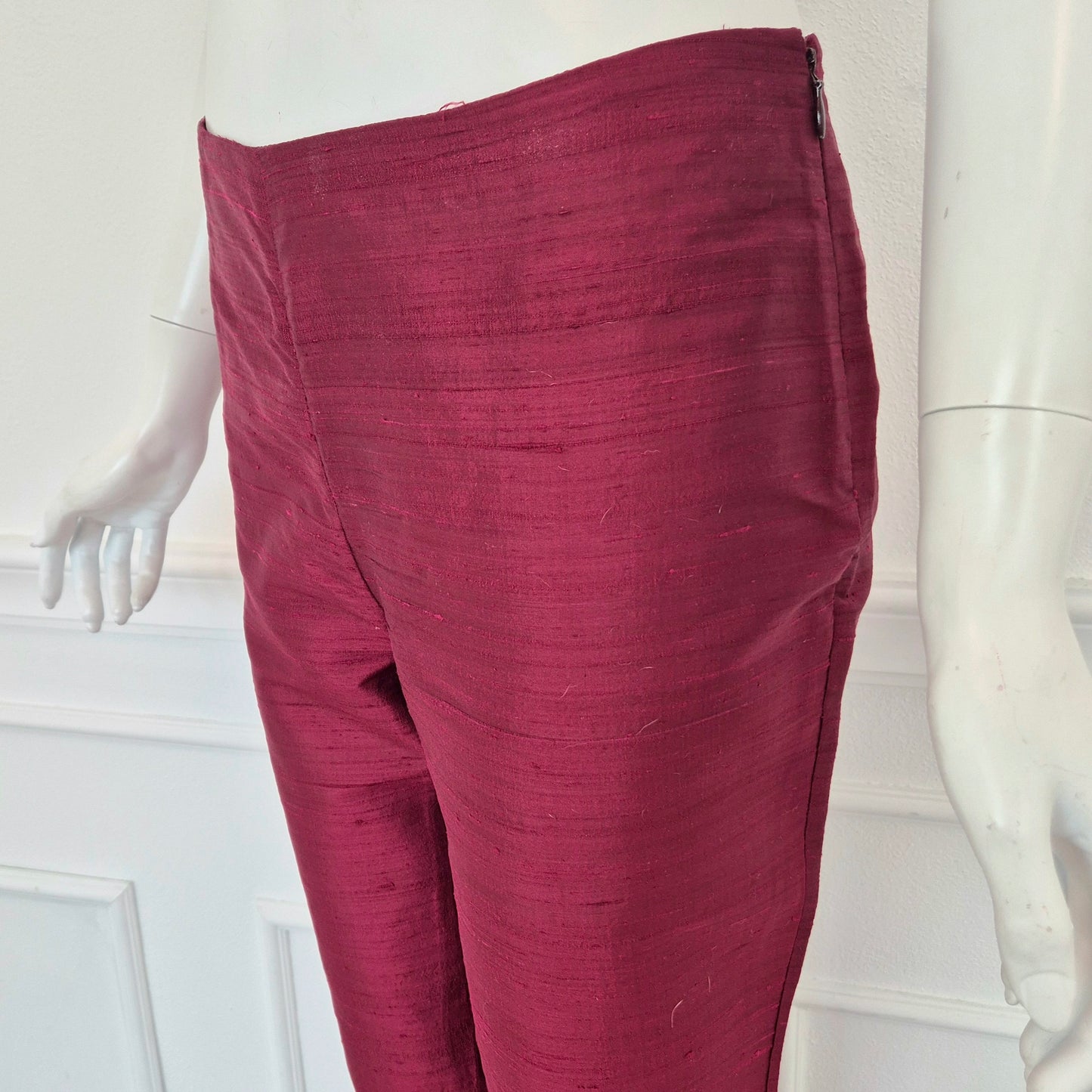 Romeo Gigli | Pantaloni rossi shantung di seta