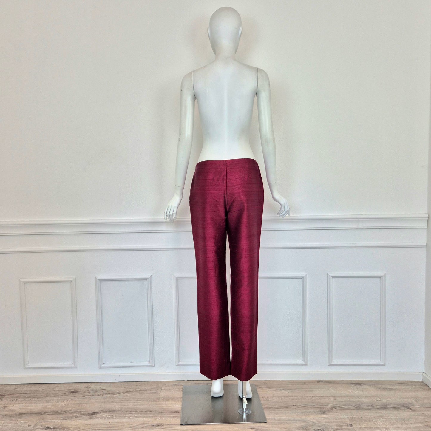 Romeo Gigli | Pantaloni rossi shantung di seta