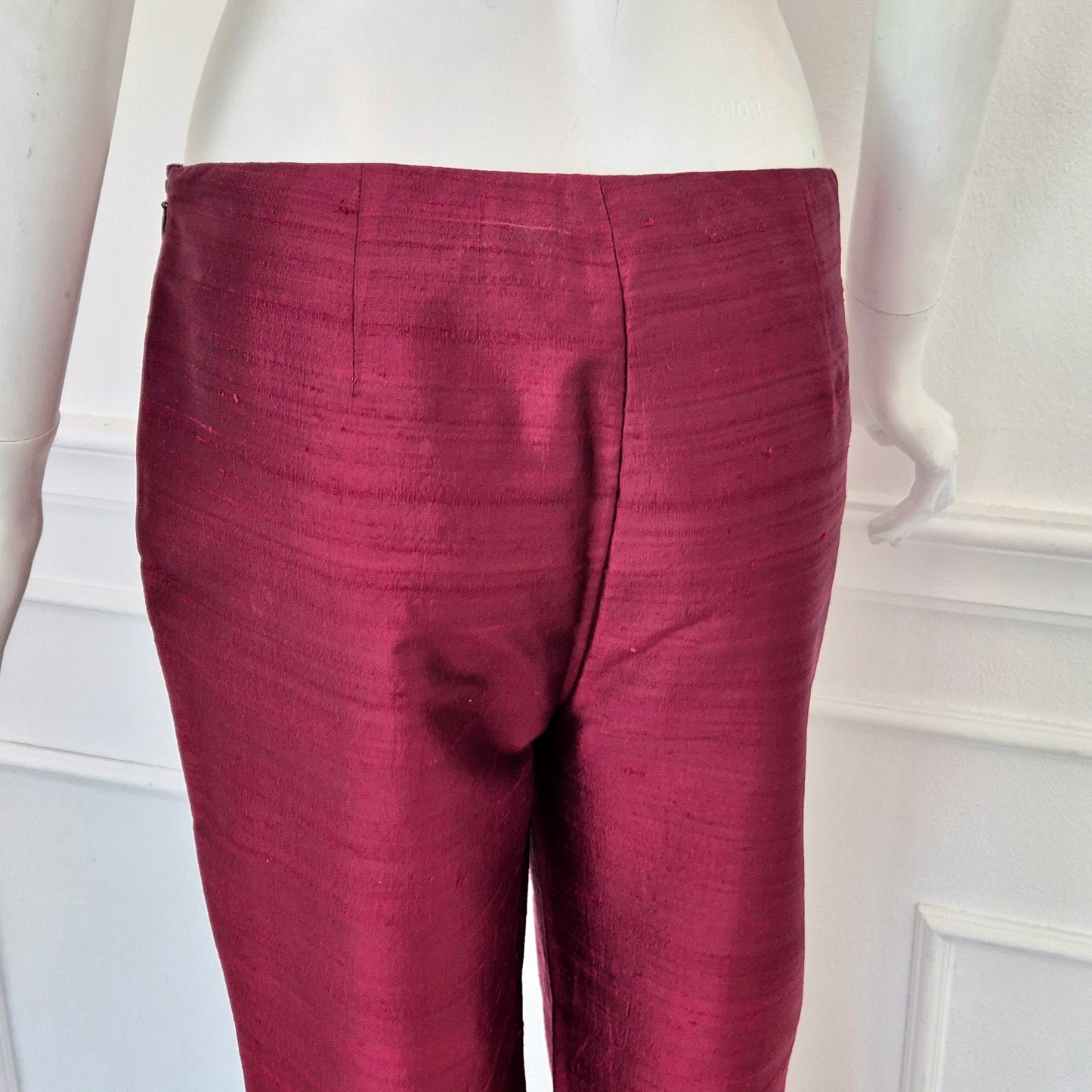 Romeo Gigli | Pantaloni rossi shantung di seta