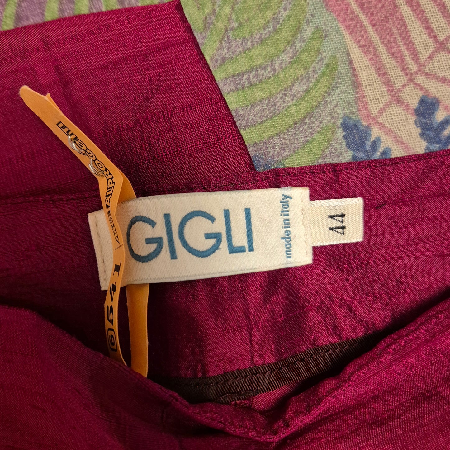 Romeo Gigli | Pantaloni rossi shantung di seta