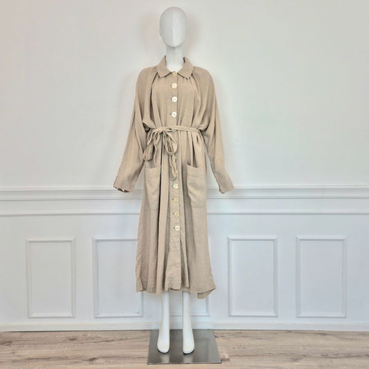 Free People | Spolverino beige lungo bottoni madreperla