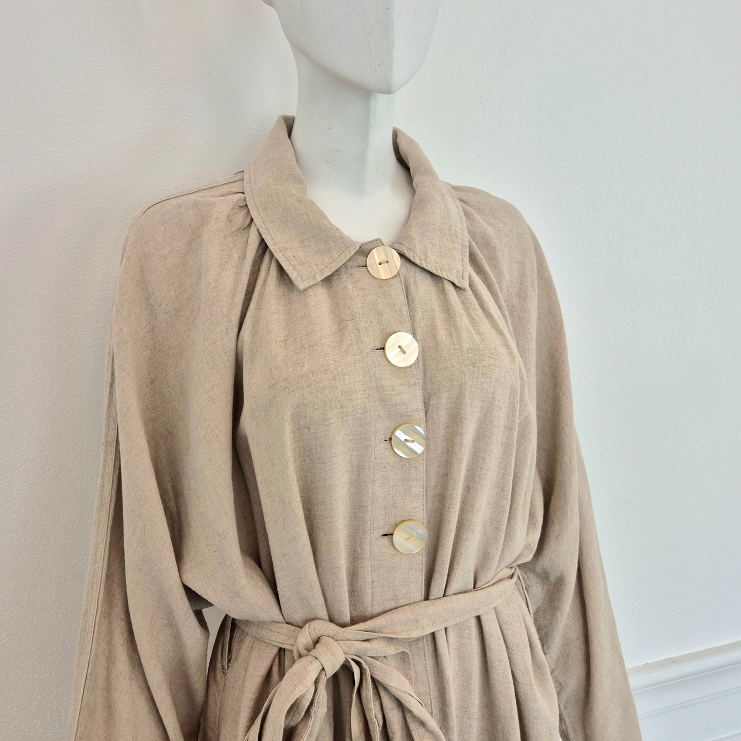 Free People | Spolverino beige lungo bottoni madreperla