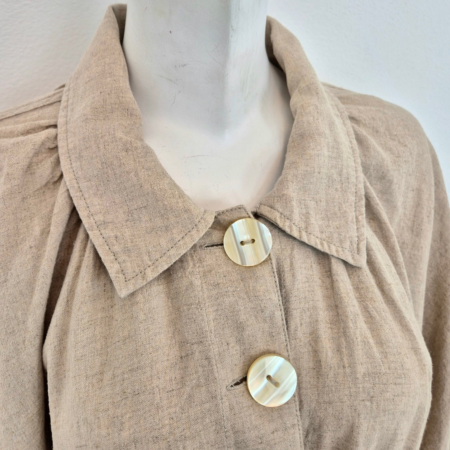 Free People | Spolverino beige lungo bottoni madreperla