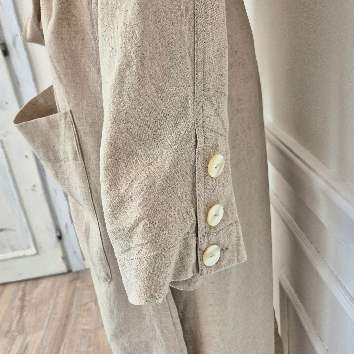 Free People | Spolverino beige lungo bottoni madreperla