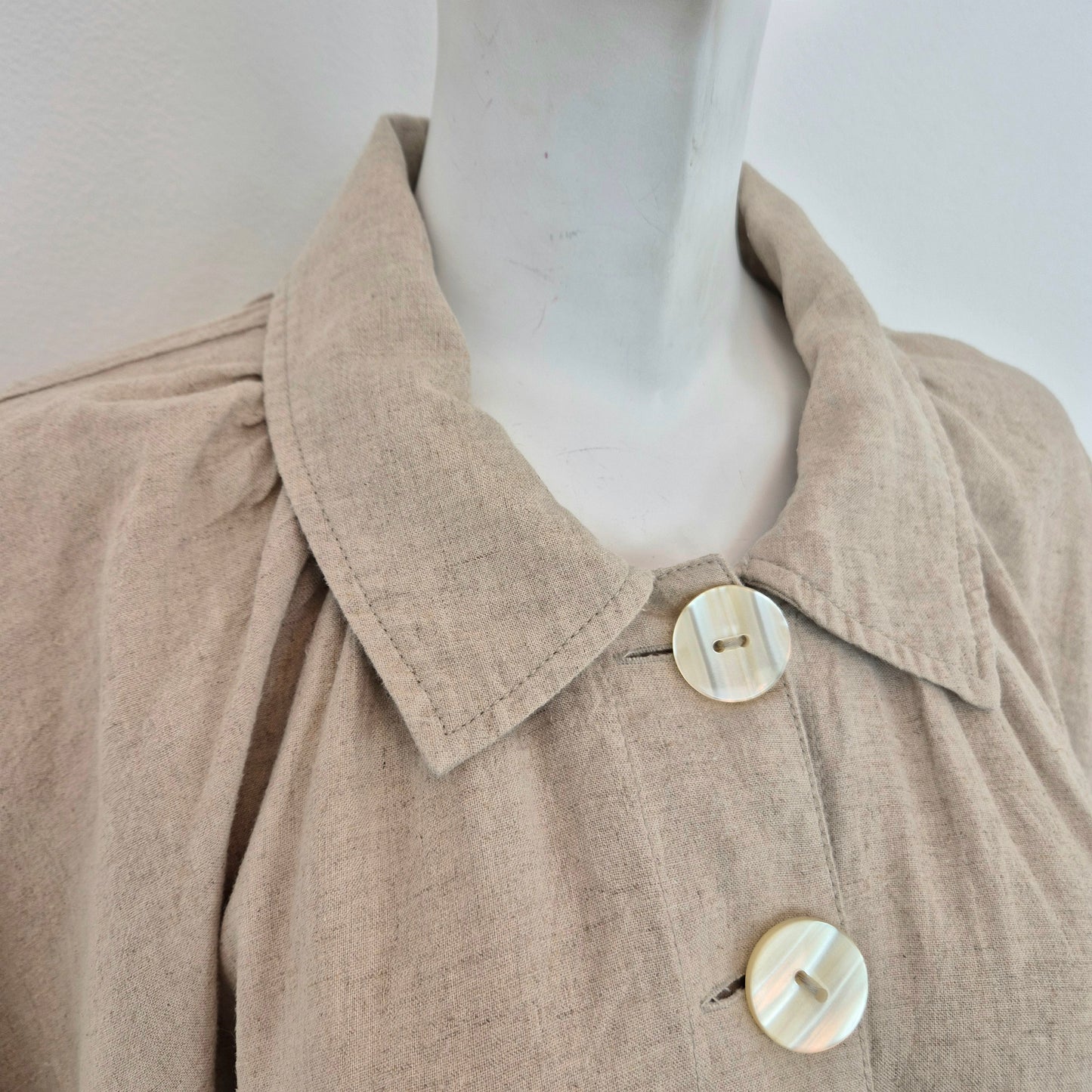 Free People | Spolverino beige lungo bottoni madreperla
