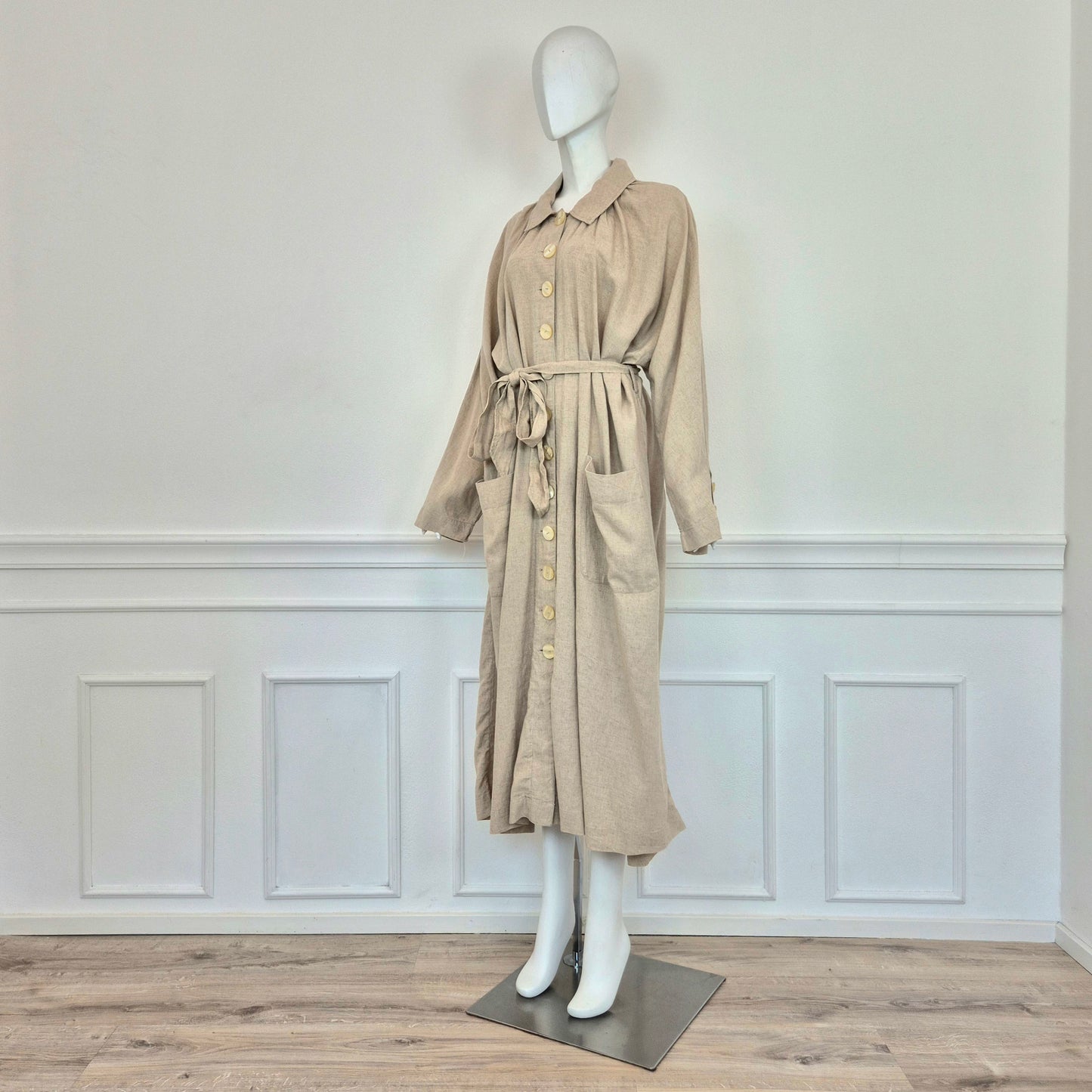 Free People | Spolverino beige lungo bottoni madreperla