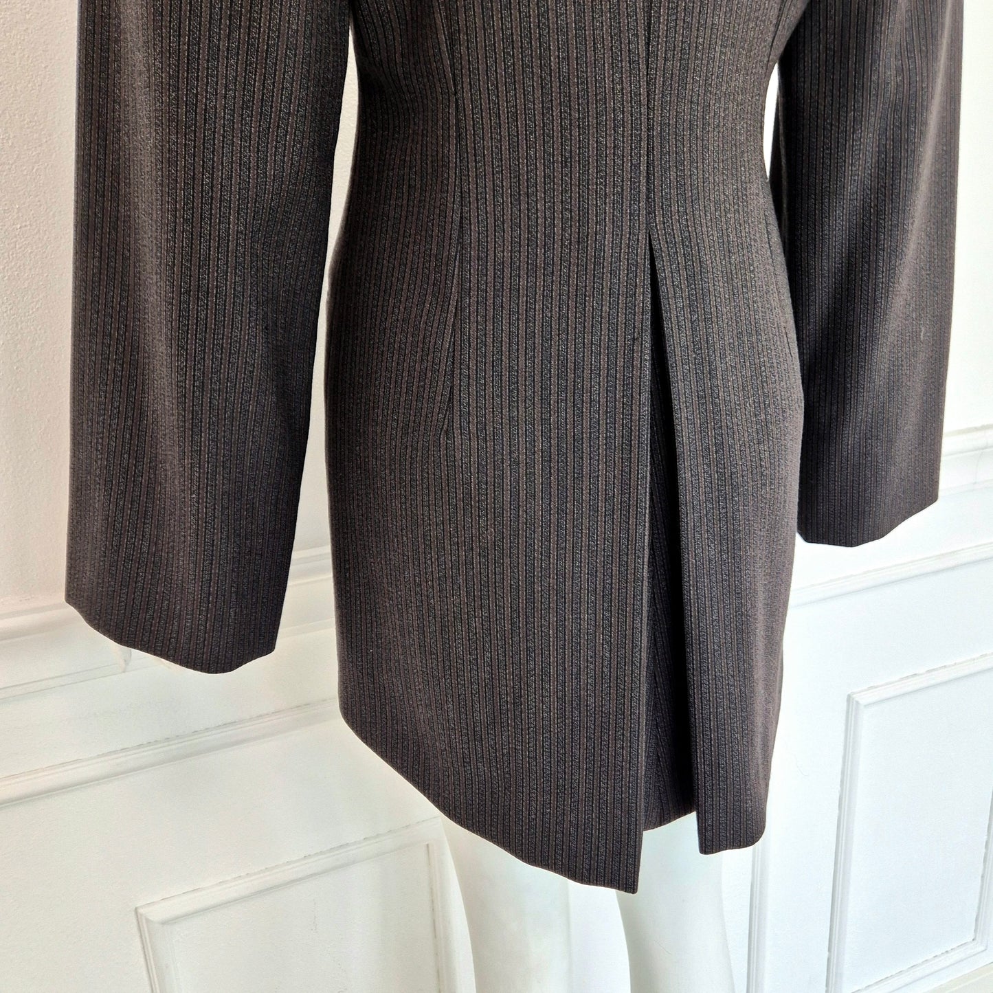 Romeo Gigli | Giacca in lana con collo in velluto marrone 1989