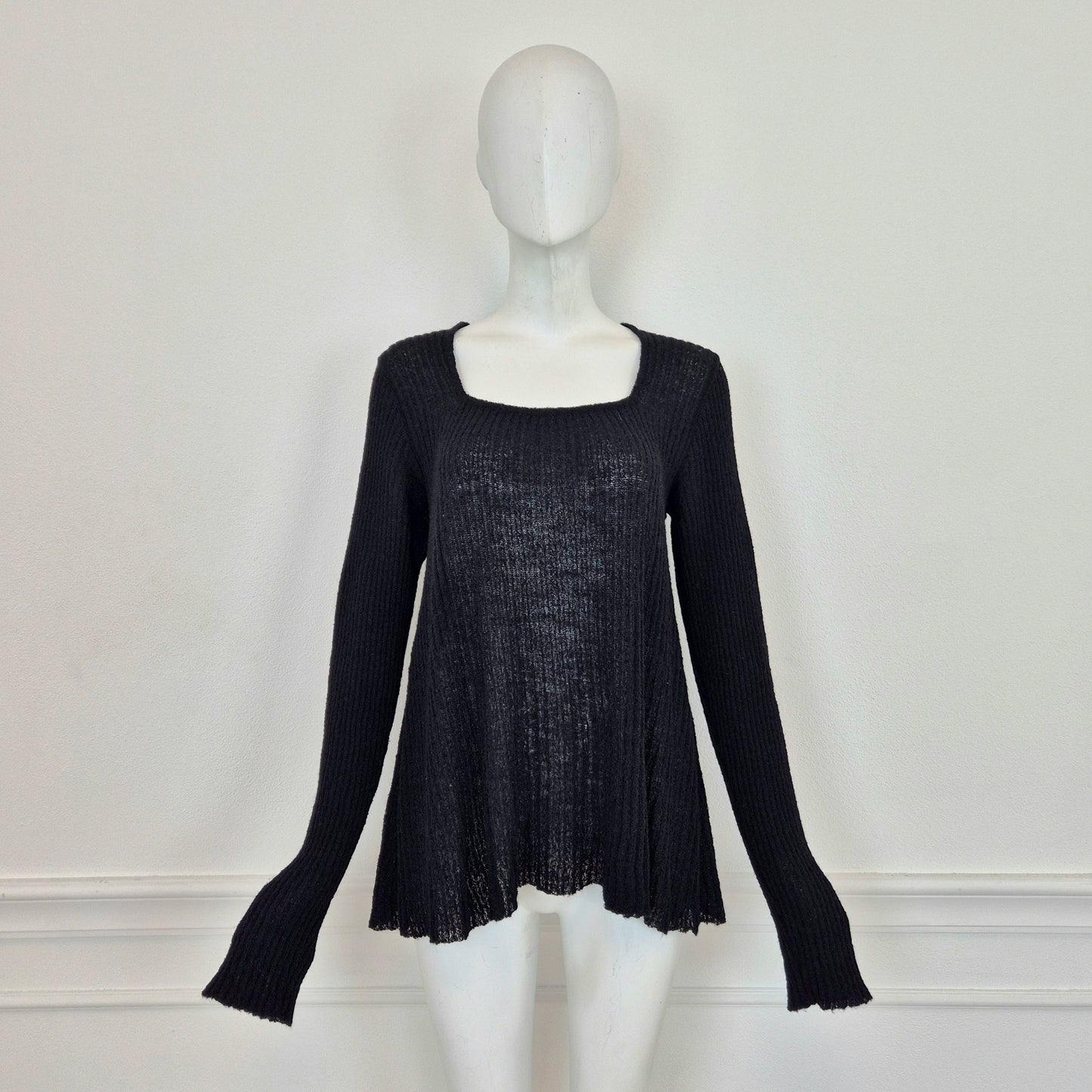 Romeo Gigli | Maglioncino nero scollo quadrato