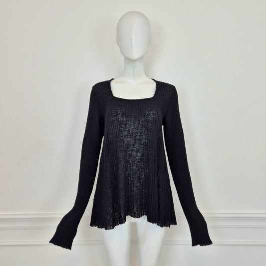 Romeo Gigli | Maglioncino nero scollo quadrato