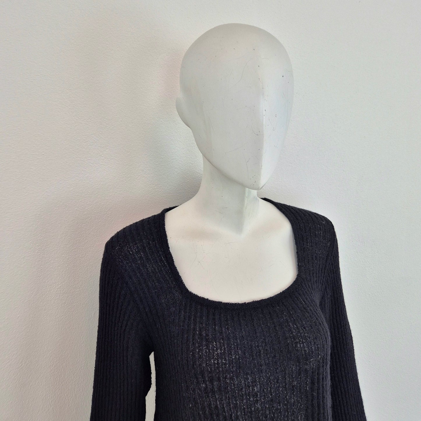 Romeo Gigli | Maglioncino nero scollo quadrato