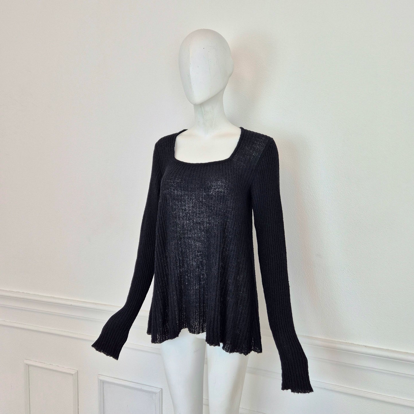 Romeo Gigli | Maglioncino nero scollo quadrato