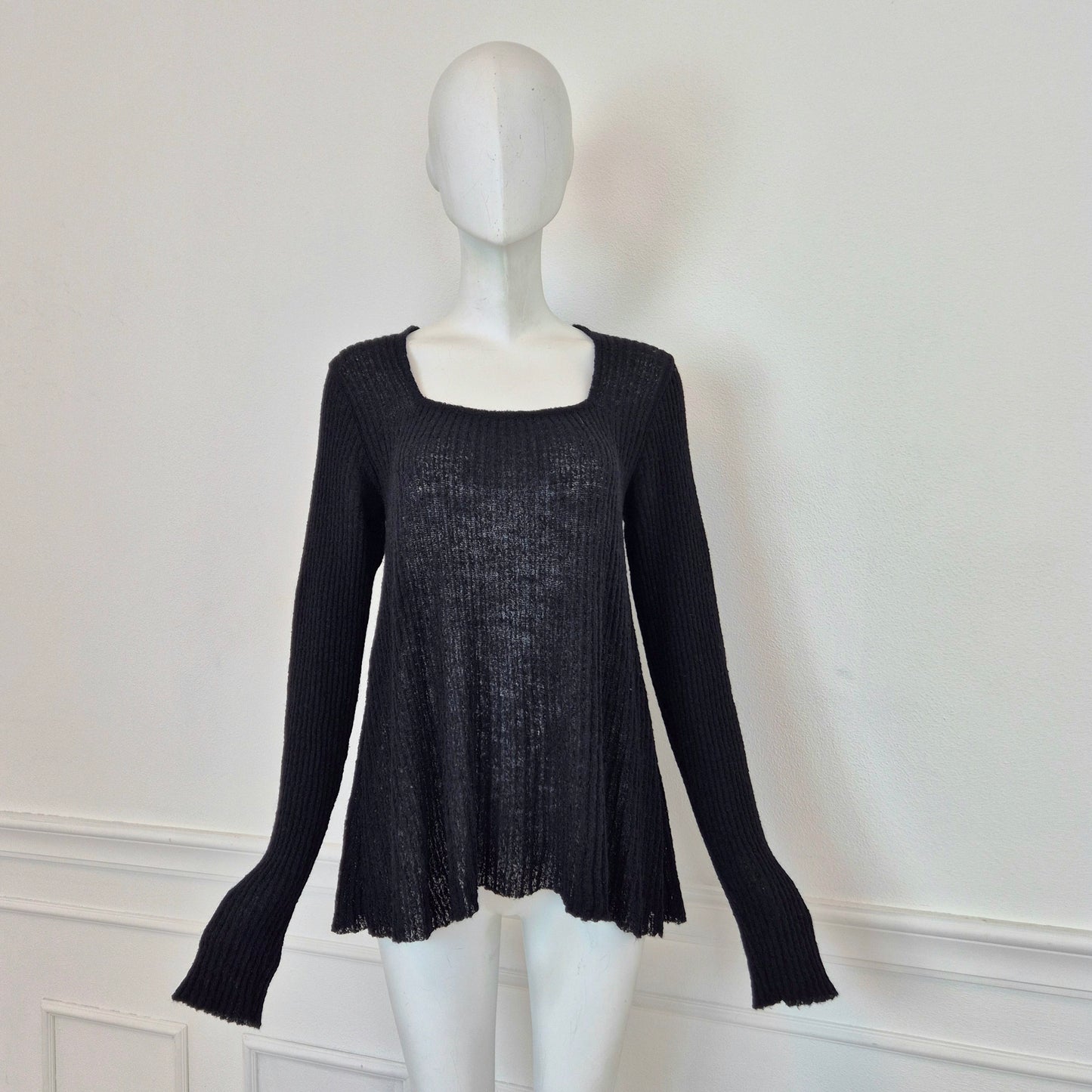 Romeo Gigli | Maglioncino nero scollo quadrato