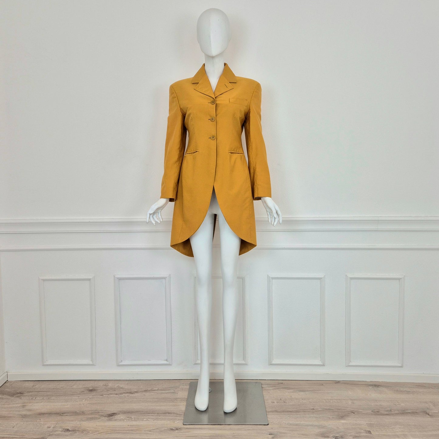 Romeo Gigli | Giacca lunga cotone zafferano 1990