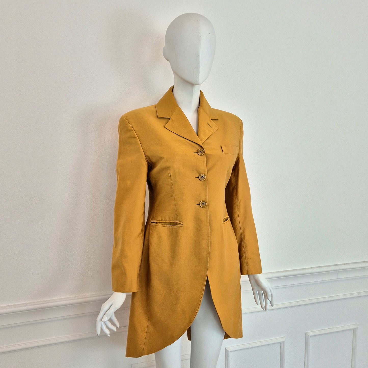 Romeo Gigli | Giacca lunga cotone zafferano 1990