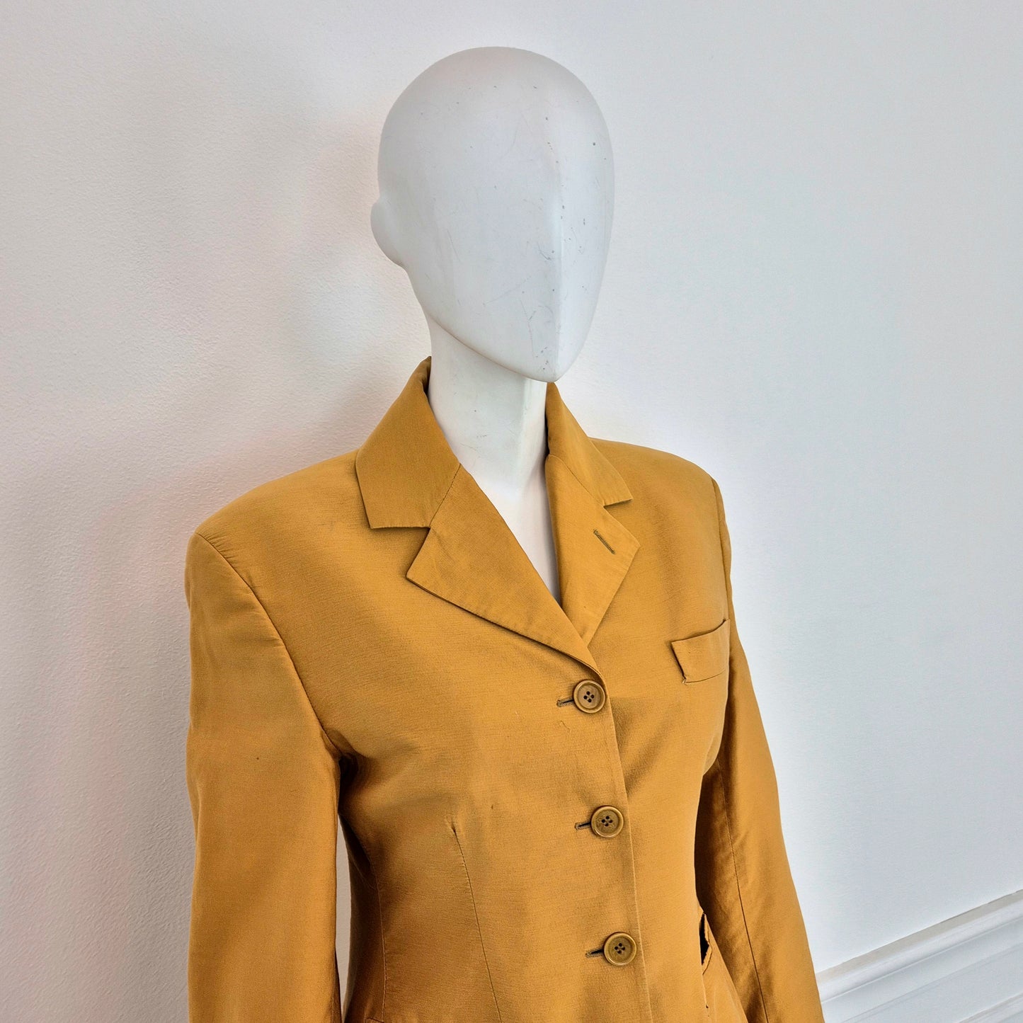 Romeo Gigli | Giacca lunga cotone zafferano 1990