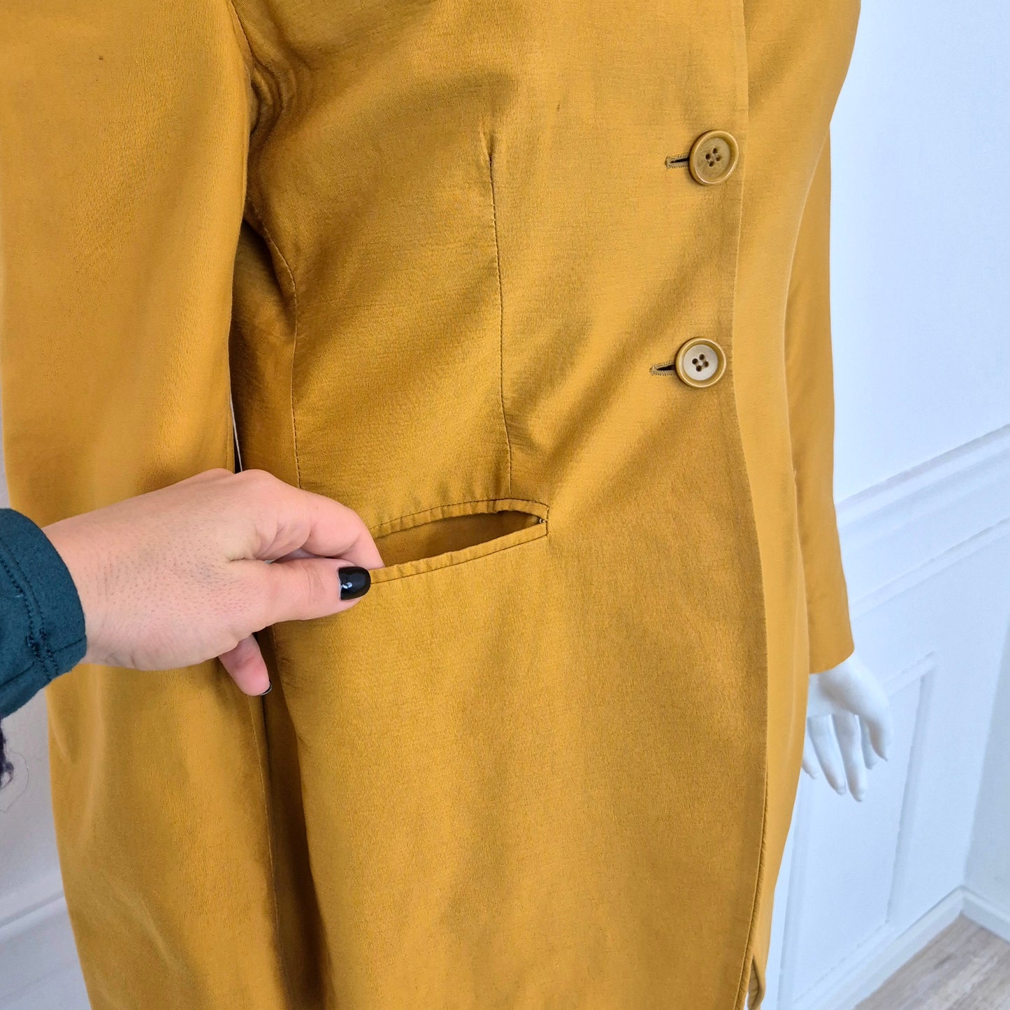 Romeo Gigli | Giacca lunga cotone zafferano 1990