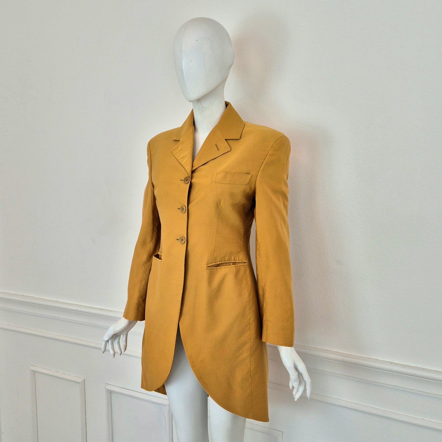 Romeo Gigli | Giacca lunga cotone zafferano 1990