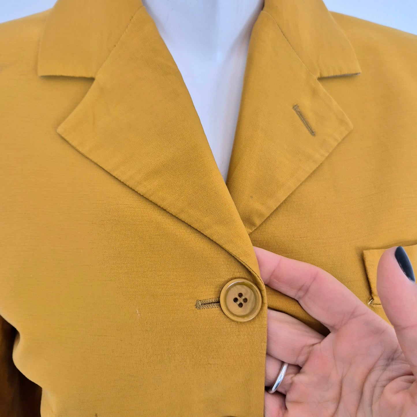 Romeo Gigli | Giacca lunga cotone zafferano 1990