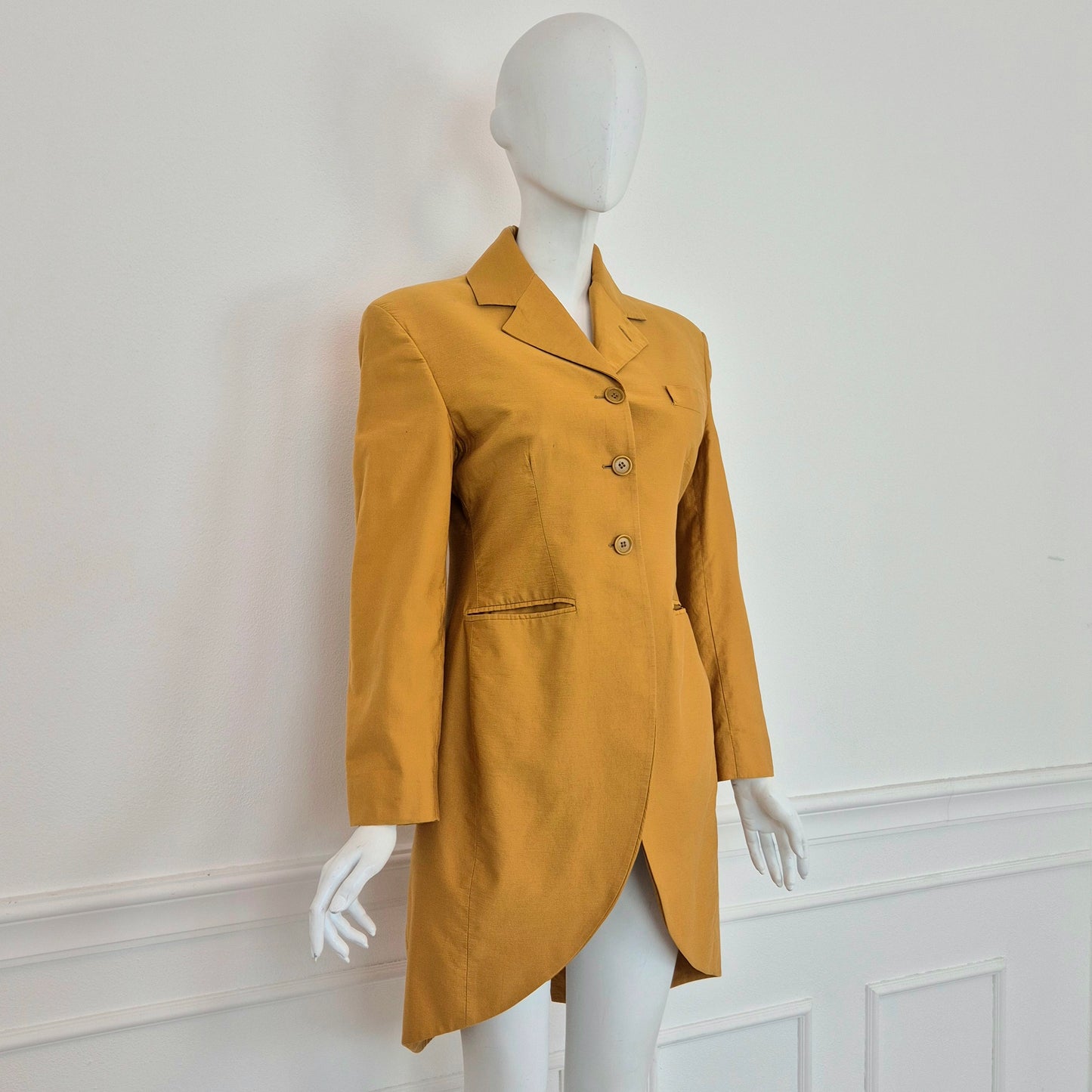 Romeo Gigli | Giacca lunga cotone zafferano 1990