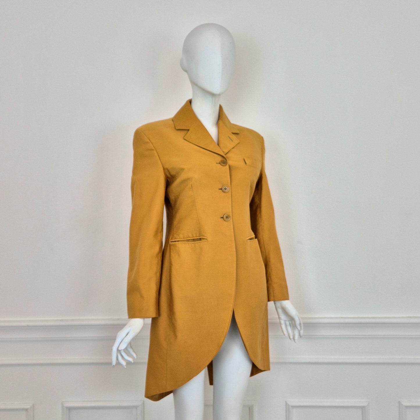 Romeo Gigli | Giacca lunga cotone zafferano 1990