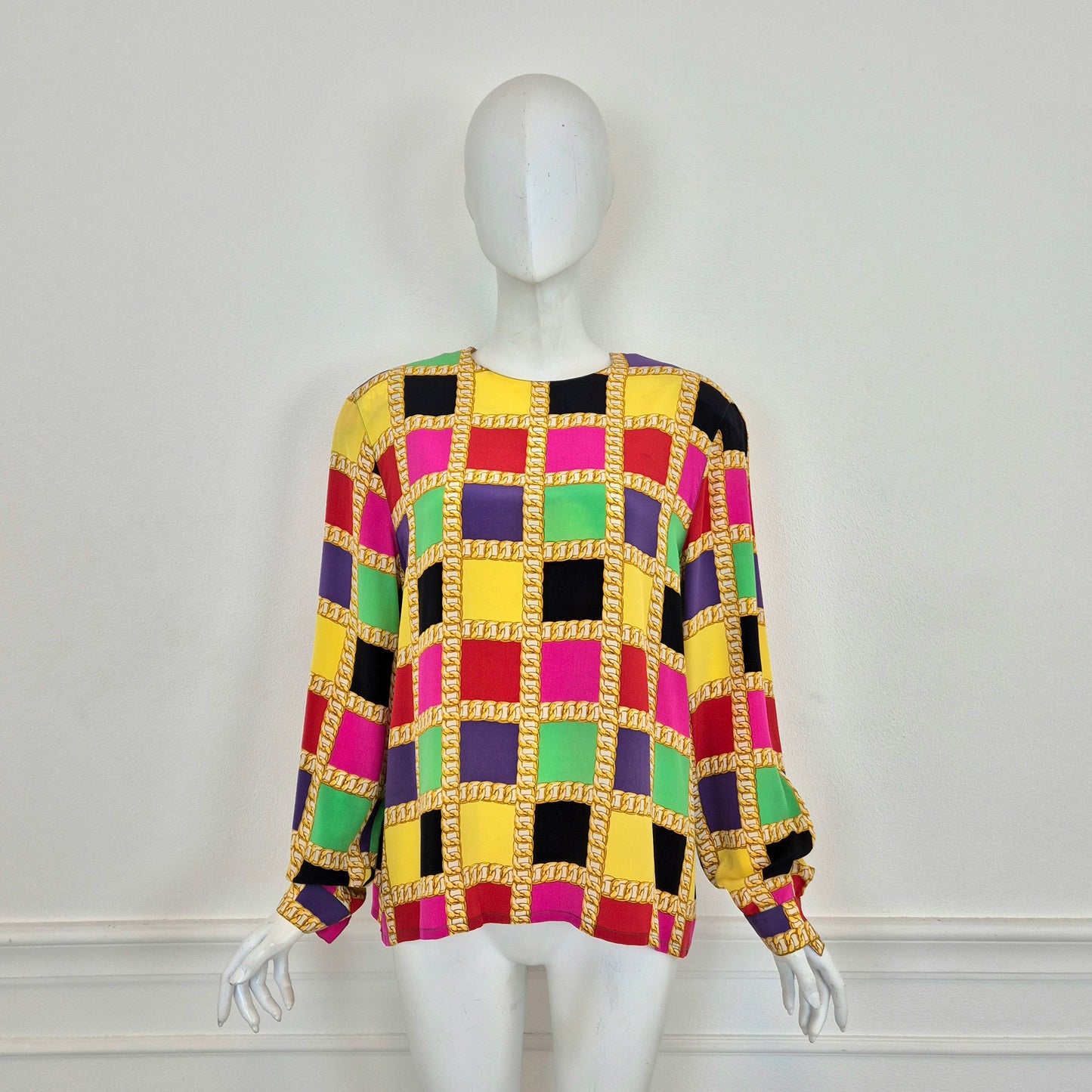 Celine | Blusa in seta stampa catene