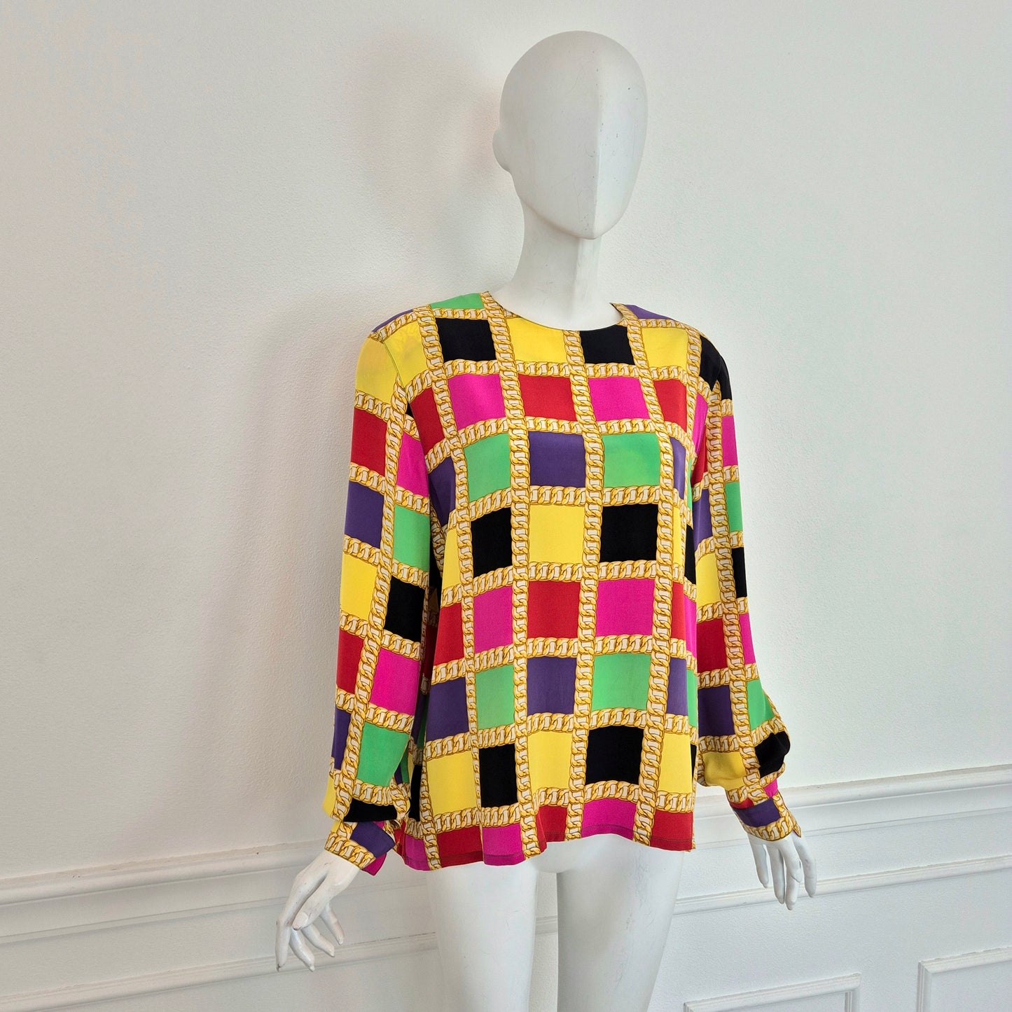 Celine | Blusa in seta stampa catene