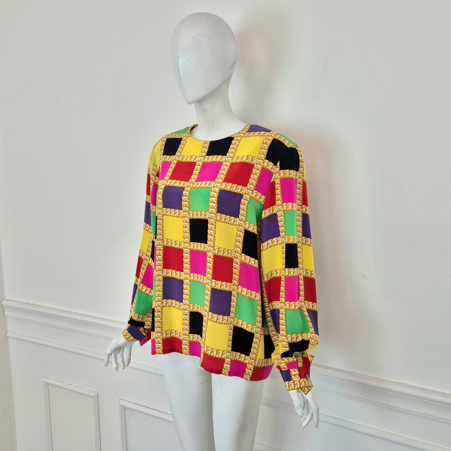 Celine | Blusa in seta stampa catene