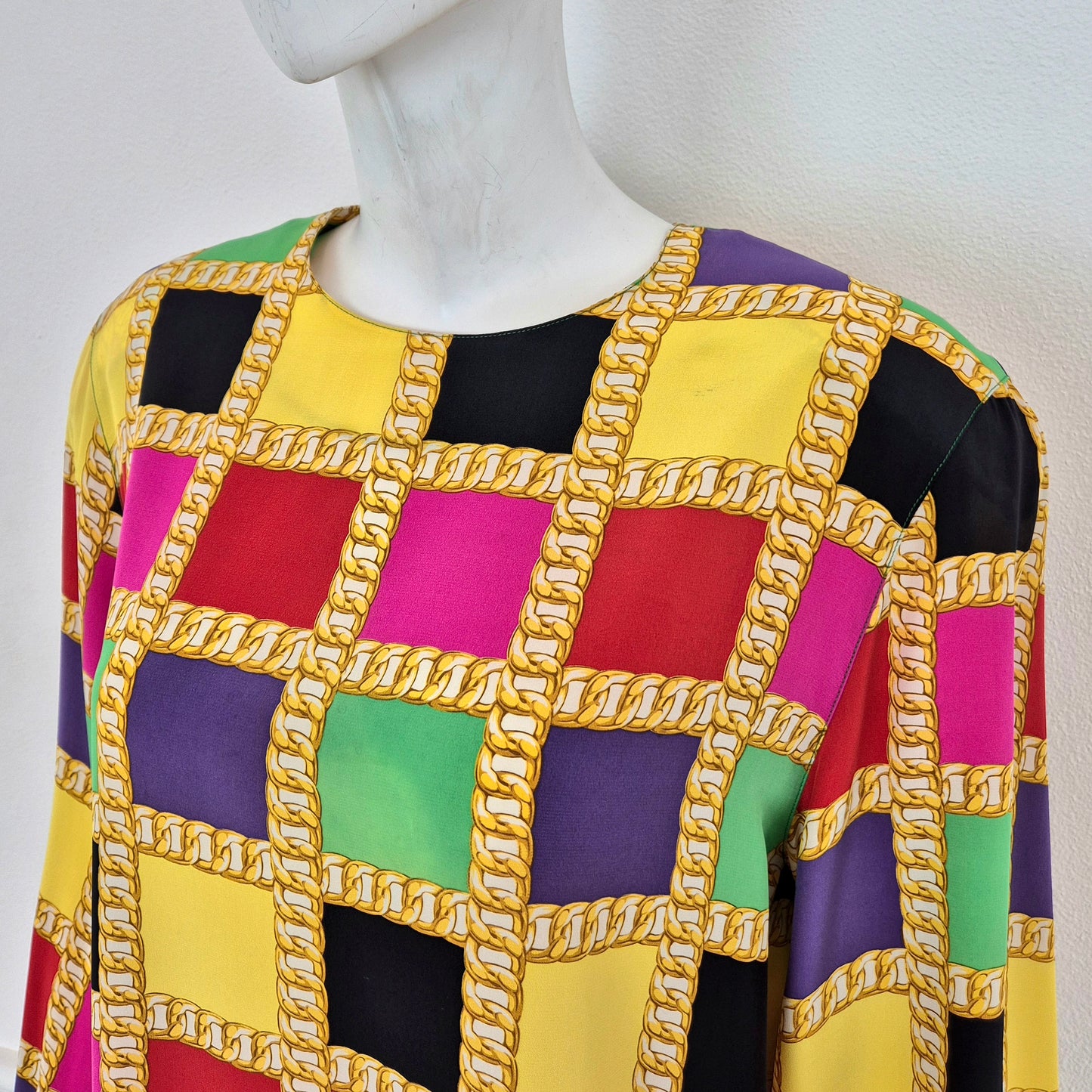 Celine | Blusa in seta stampa catene