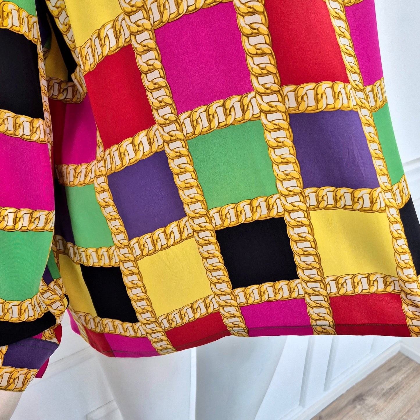 Celine | Blusa in seta stampa catene