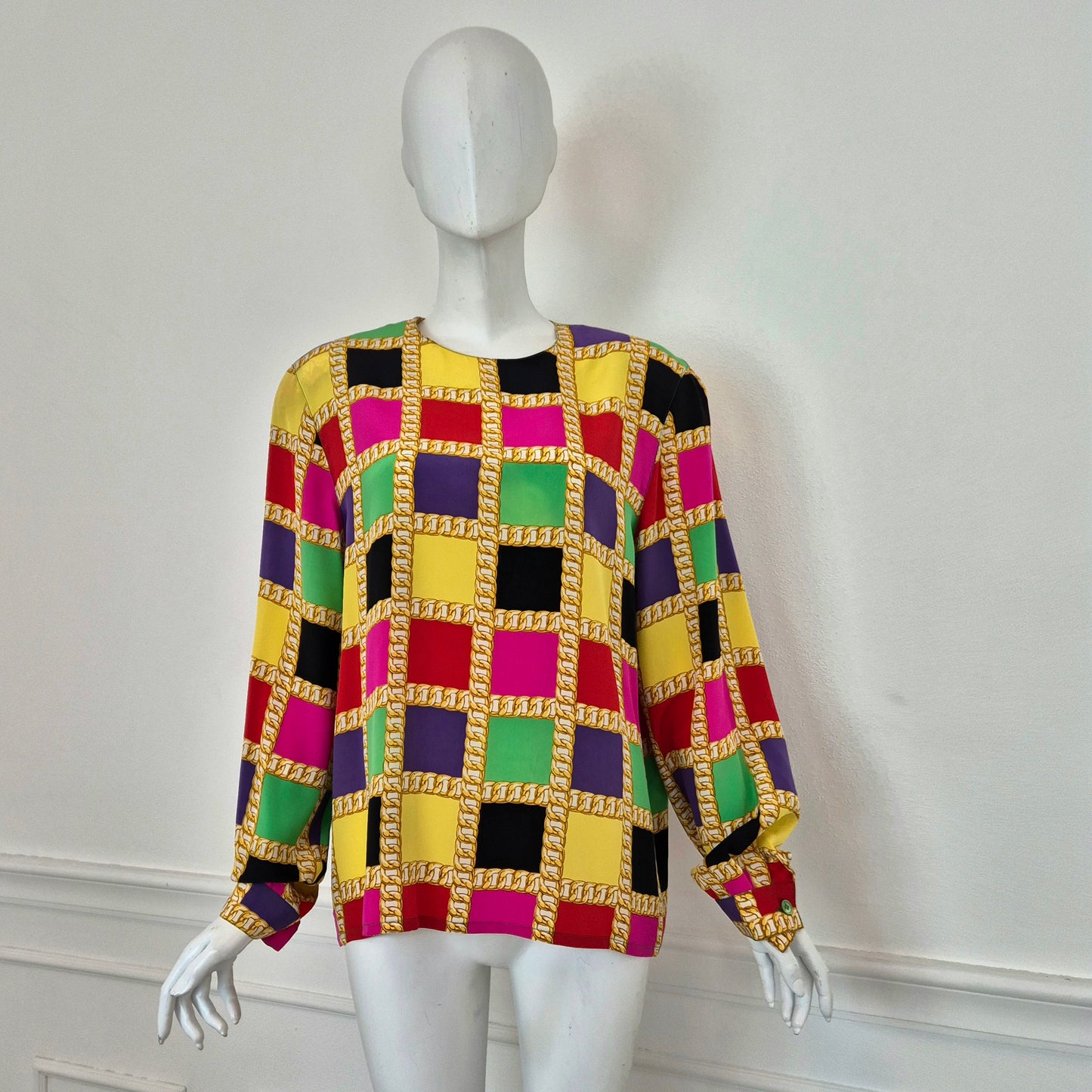 Celine | Blusa in seta stampa catene