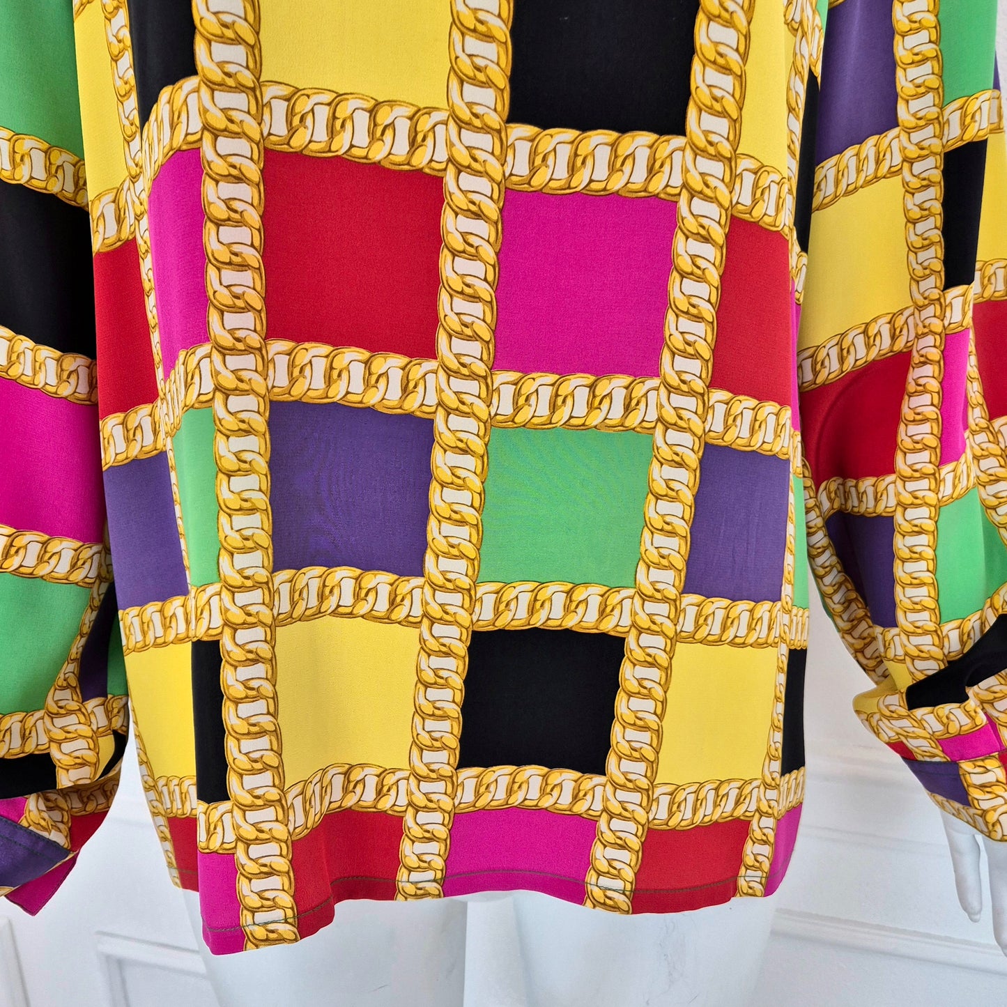 Celine | Blusa in seta stampa catene