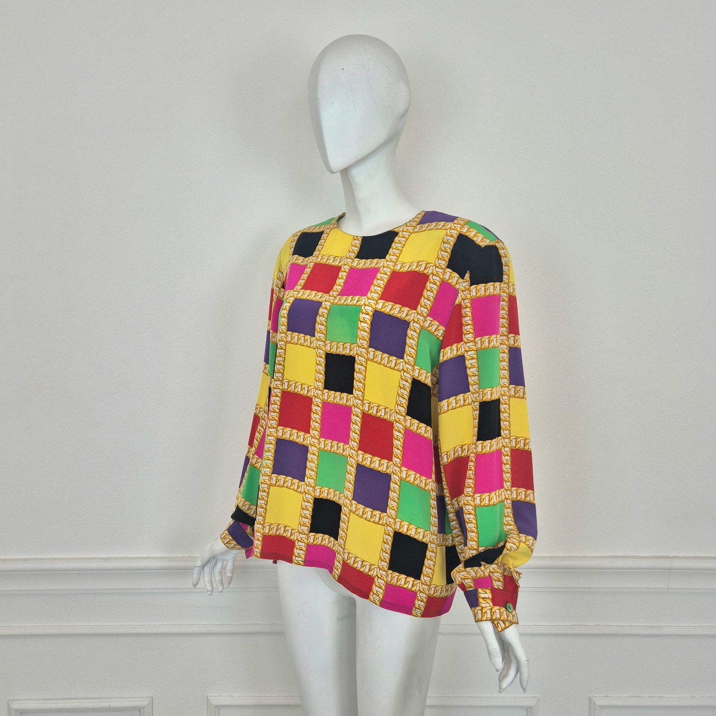 Celine | Blusa in seta stampa catene