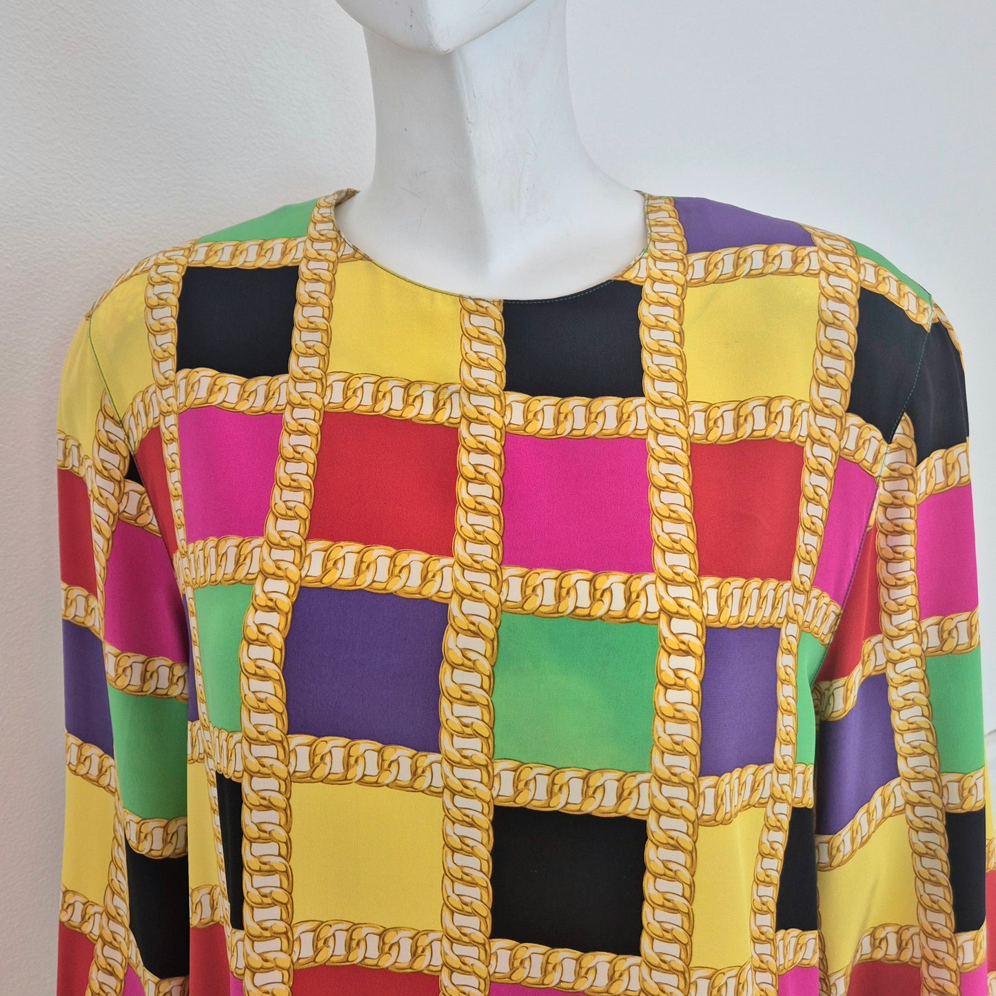 Celine | Blusa in seta stampa catene