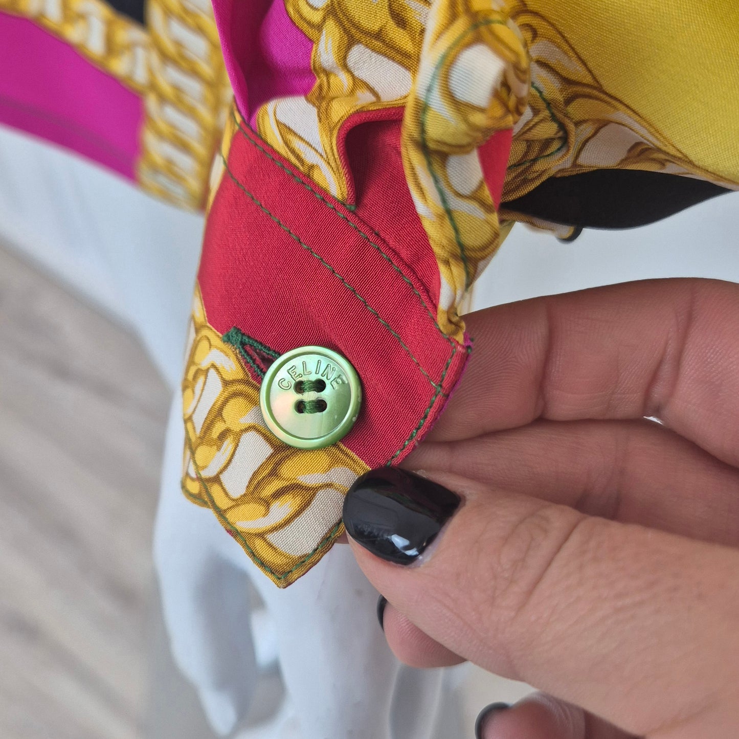 Celine | Blusa in seta stampa catene