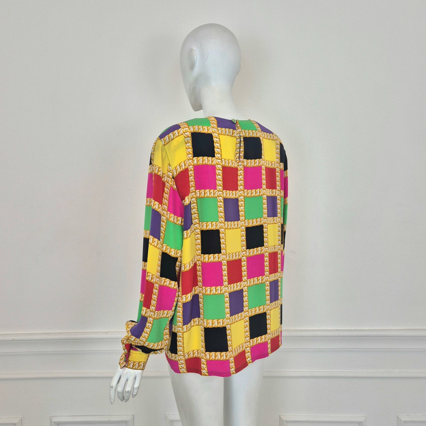 Celine | Blusa in seta stampa catene