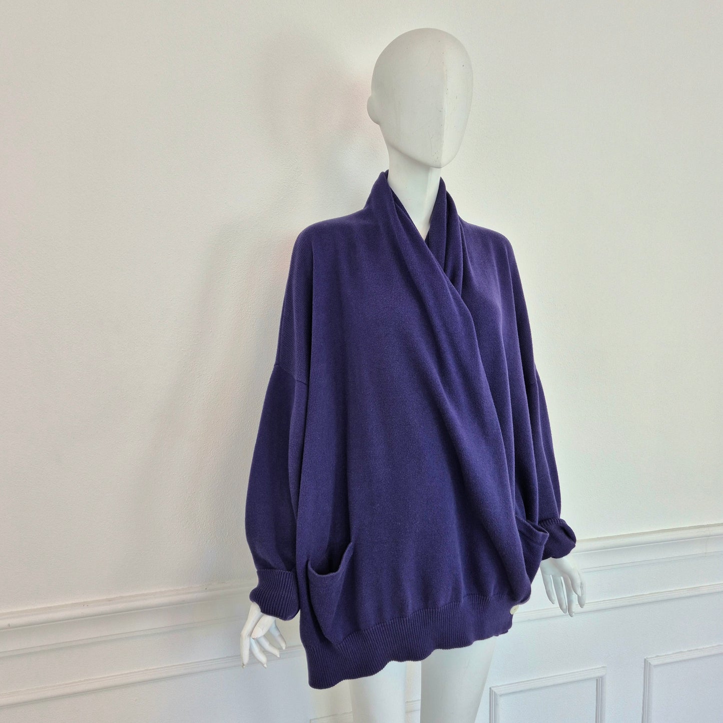 Romeo Gigli | Cardigan oversize cotone viola 1991