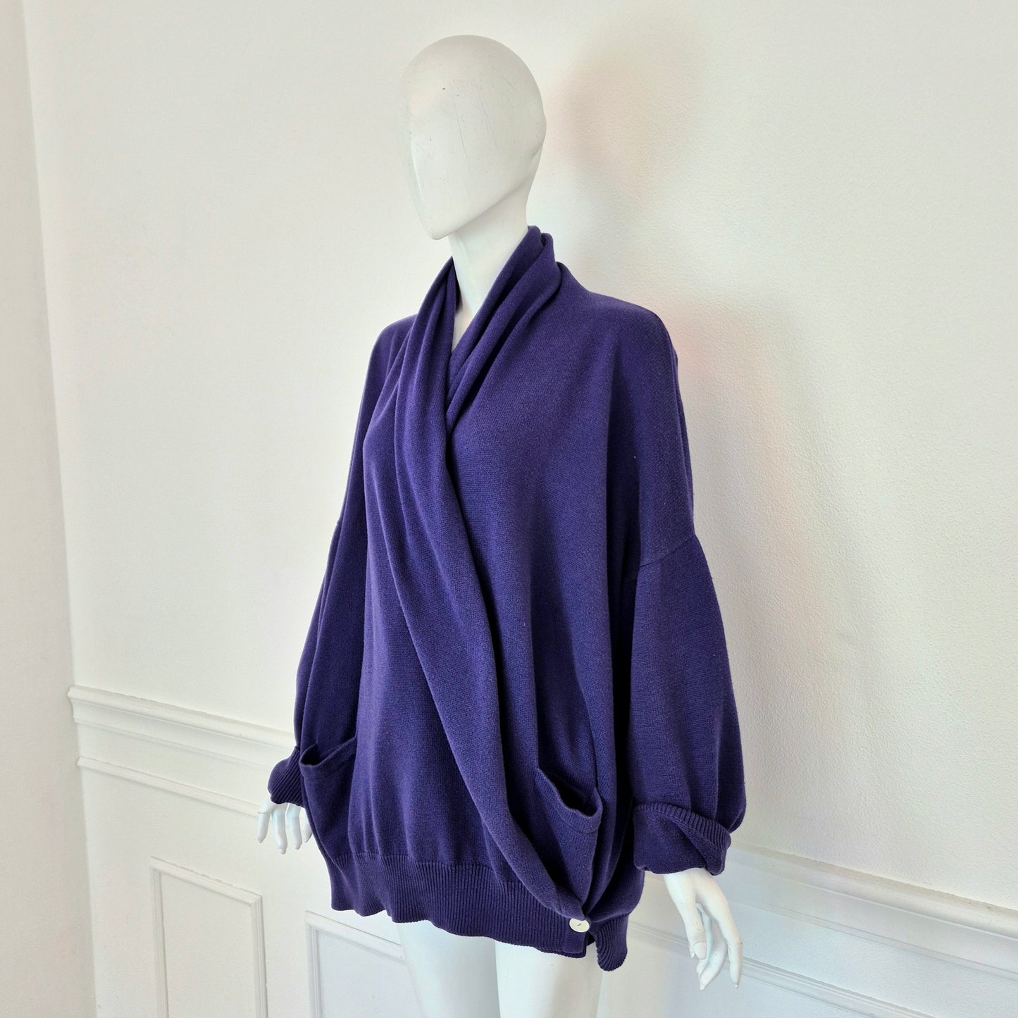 Romeo Gigli | Cardigan oversize cotone viola 1991