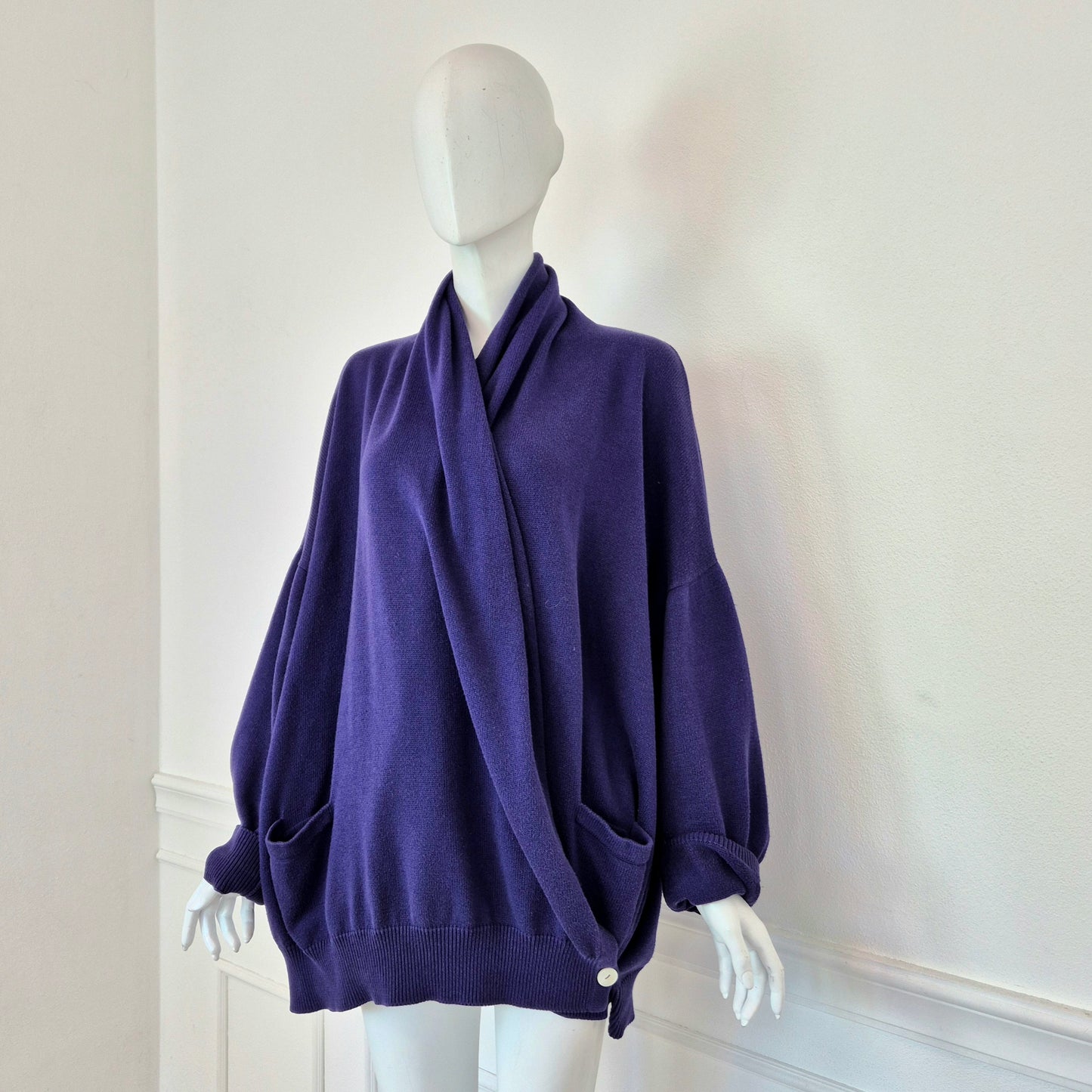 Romeo Gigli | Cardigan oversize cotone viola 1991